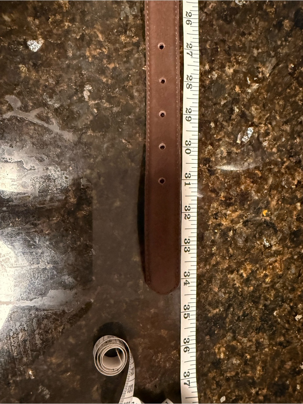 Coach Dark Brown Suede Leather Belt with Gold Buckle - M - Picture 8 of 8